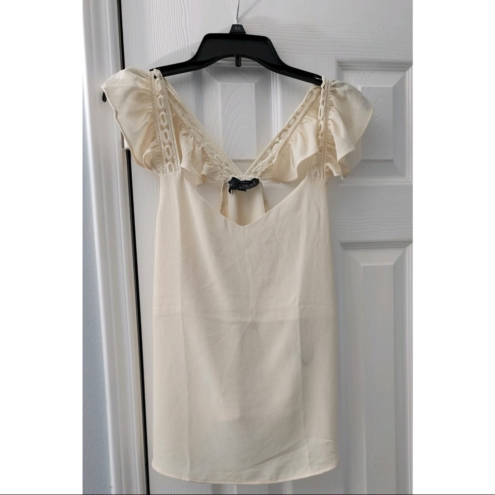 Cream crisscross tank top